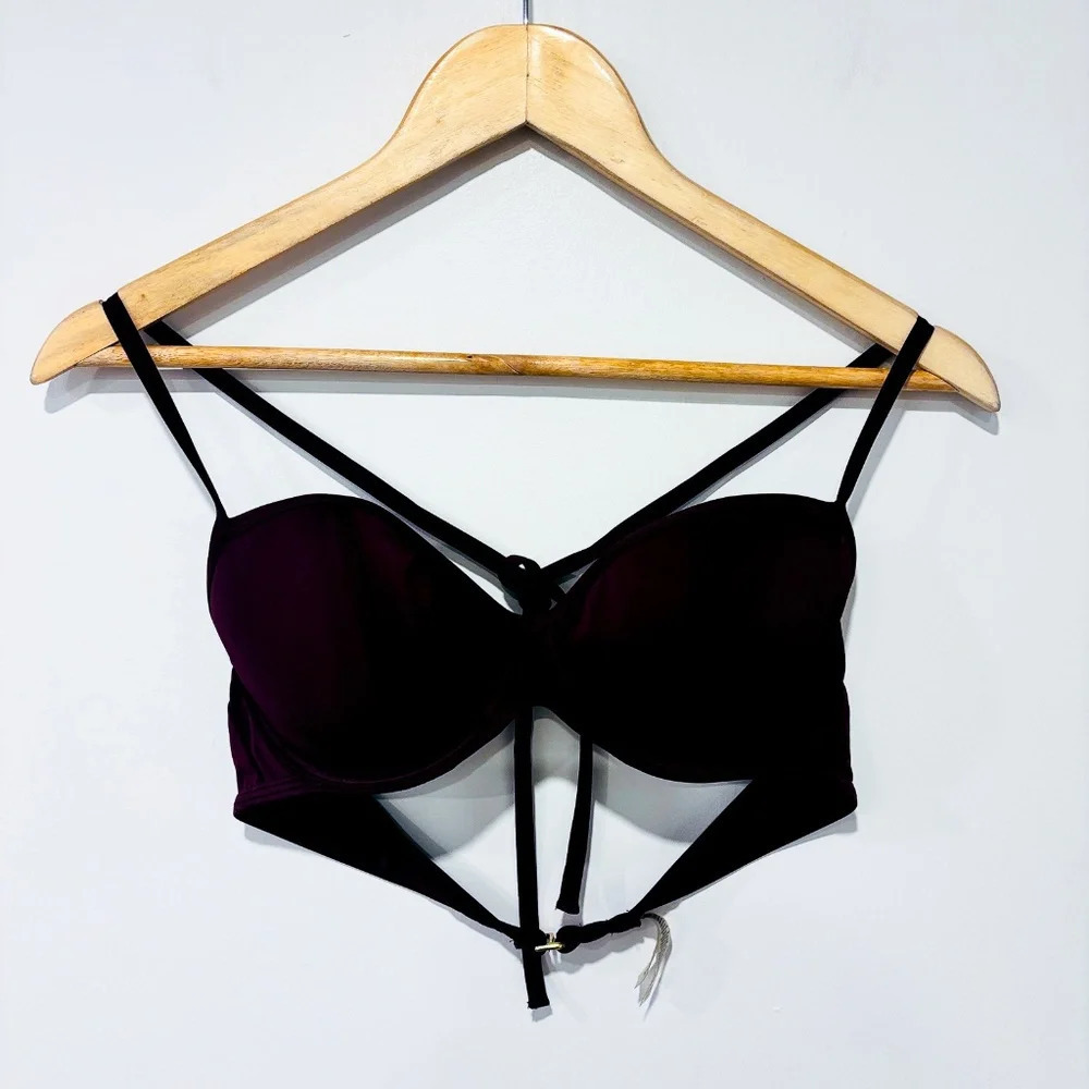 VICTORIA'S SECRET Plum Plunge Balconette‎ Swimsuit  Top